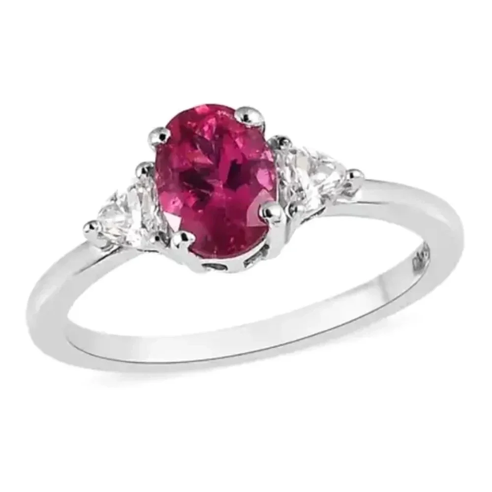 *Rare* Premium Natural Ouro Fino Rubellite & Genuine Moissanite Ring.